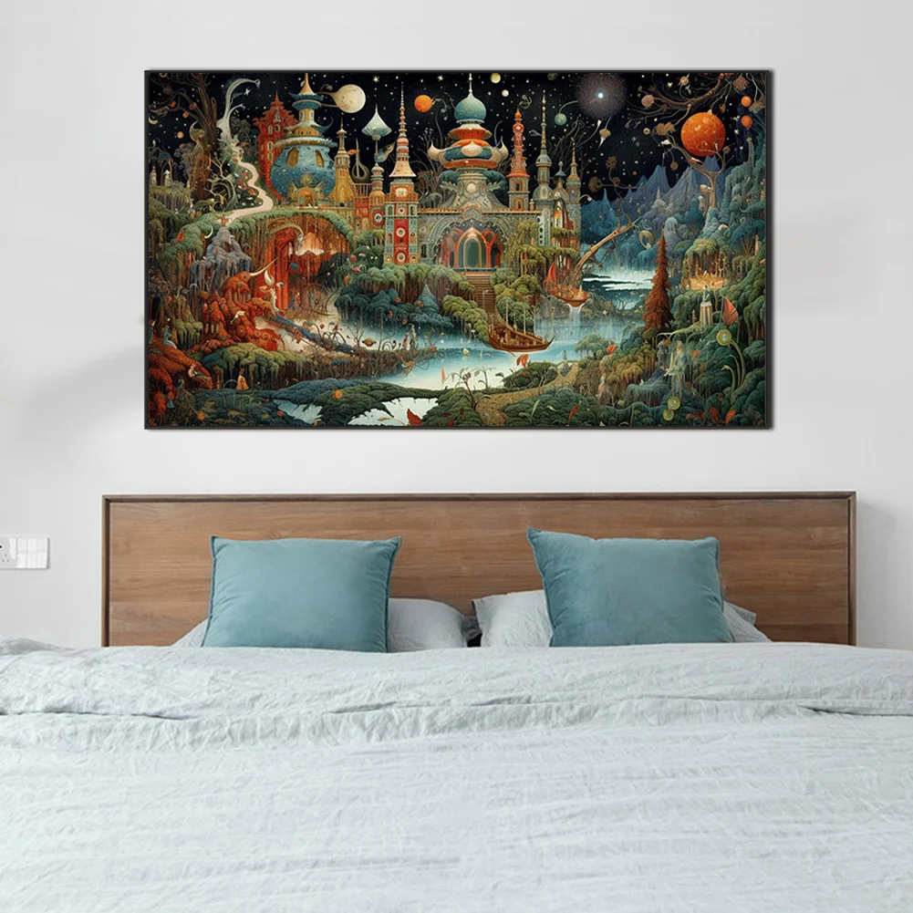 Partial AB Diamond Painting - Full Round Drill - Castle(Canvas|45*75cm)