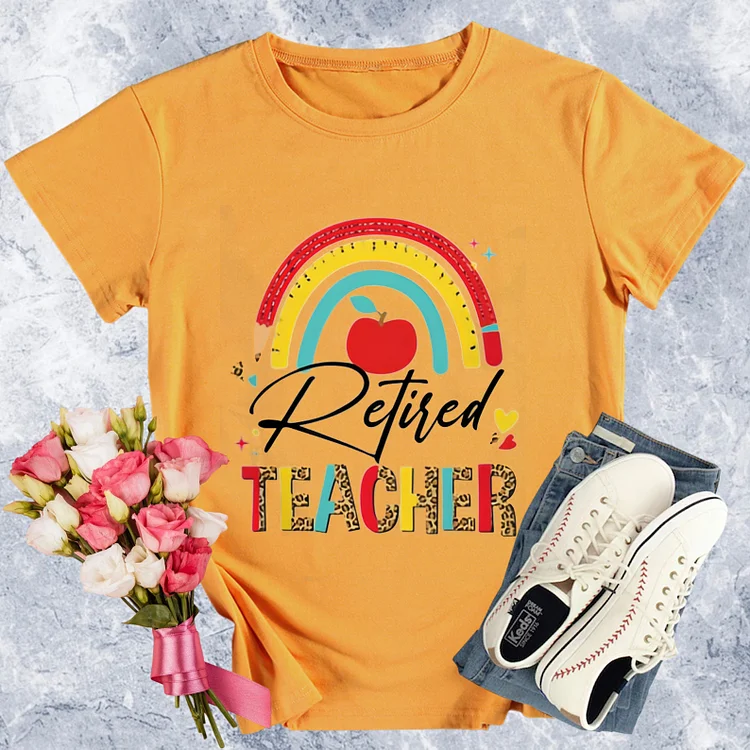Retired Teacher Round Neck T-shirt