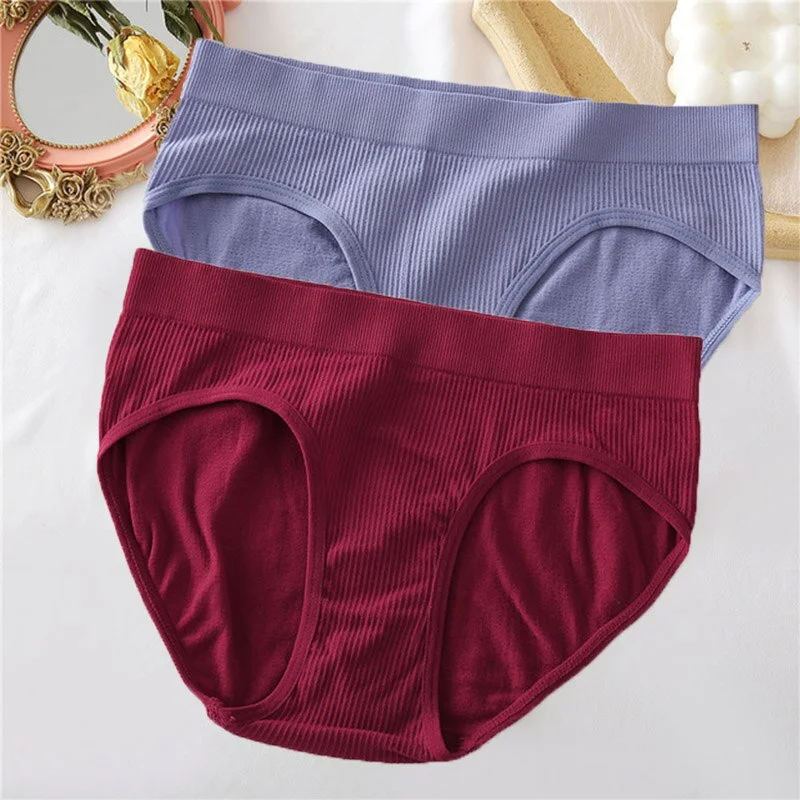1/2PCS Seamless Panties Women Underwear Sexy Briefs Female Underpants Ladies Panties Intimate Lingerie Solid Color Girls Pantys