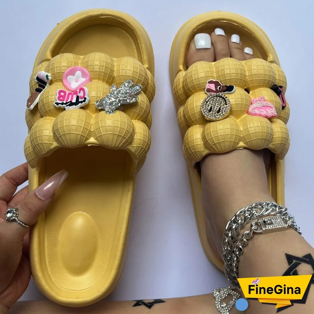 Cream White Daily Living Patchwork Round Comfortable Shoes