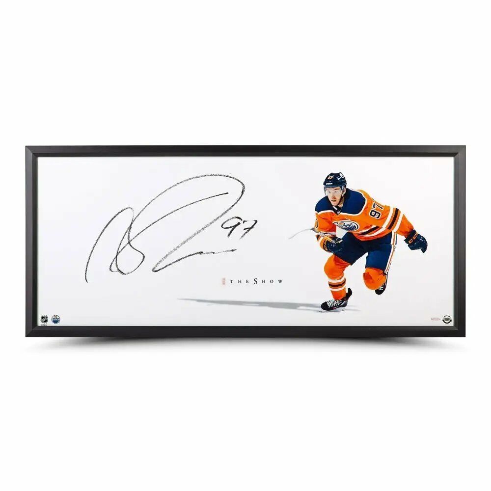 Connor McDavid Signed Autograph 20X46 Photo Poster painting The Show Point of Attack Oilers UDA