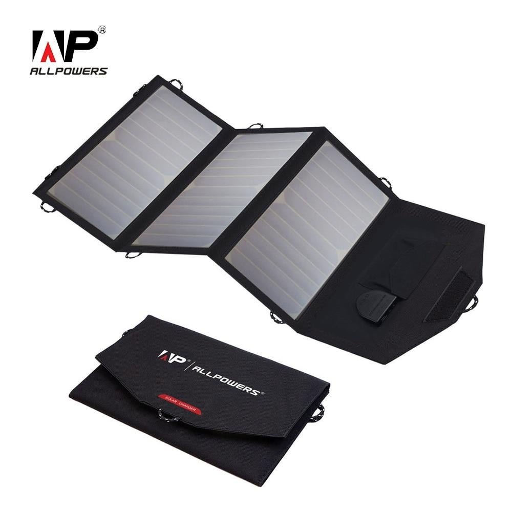 18V 21W Solar Charger Panel Waterproof Foldable Power Bank for 12v Car Battery Mobile Phone