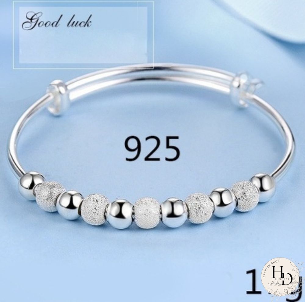 Women's 925 Sterling Silver Transfer Bead Bracelet Fashion Jewelry (Size: A, B, C)