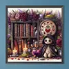 Biblioth&egrave;que poup&eacute;e fleur - perceuse ronde peinture diamant - 40*40cm