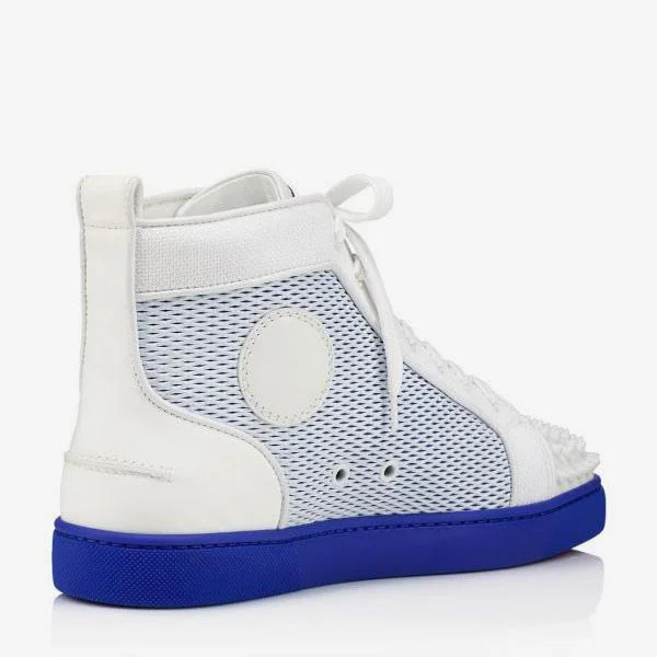 Merumote Gentleman's High Top Sneakers Red bottom Sneakers Rivet Shoes-MERUMOTE