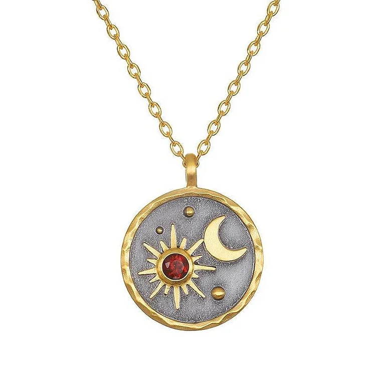 Olivenorma "Day and Night"-Sun & Moon Birthstone Necklace