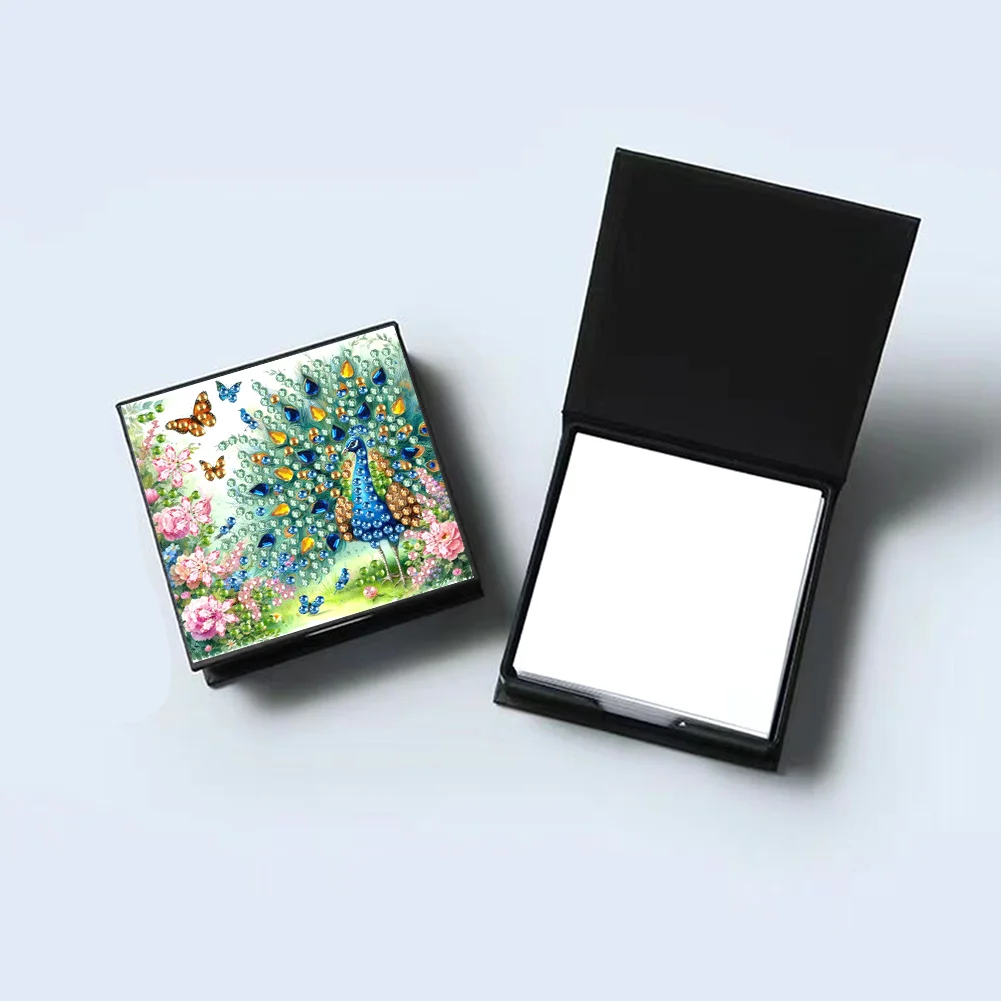 DIY Peacock Diamond Painting Memo Pad Holder Mosaic Kit for DIY Art Craft