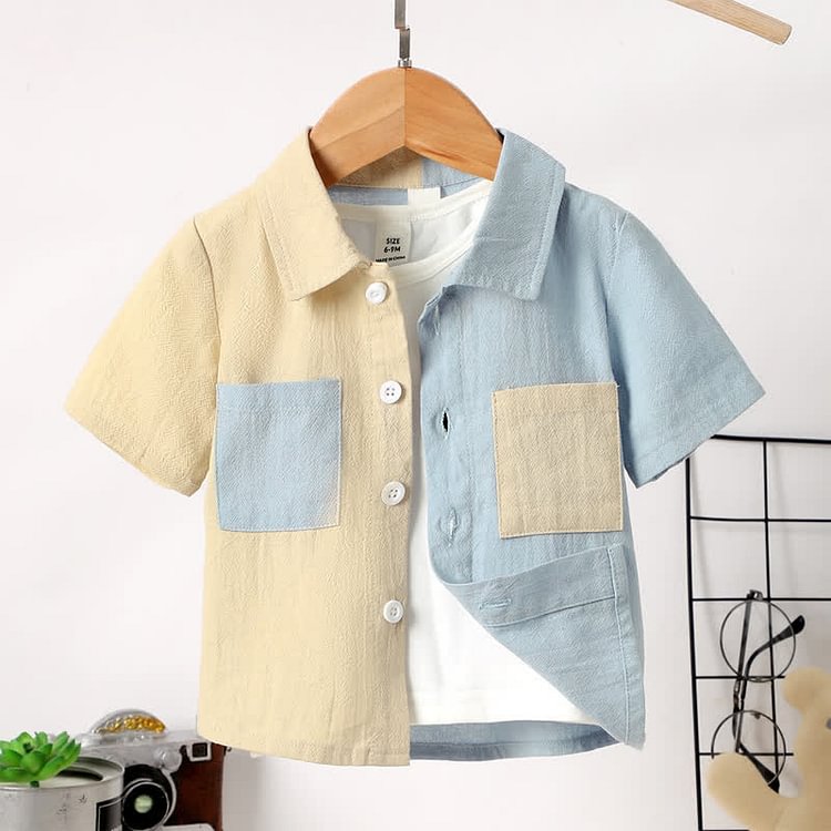 Baby Color Block Polo Collar T-Shirt
