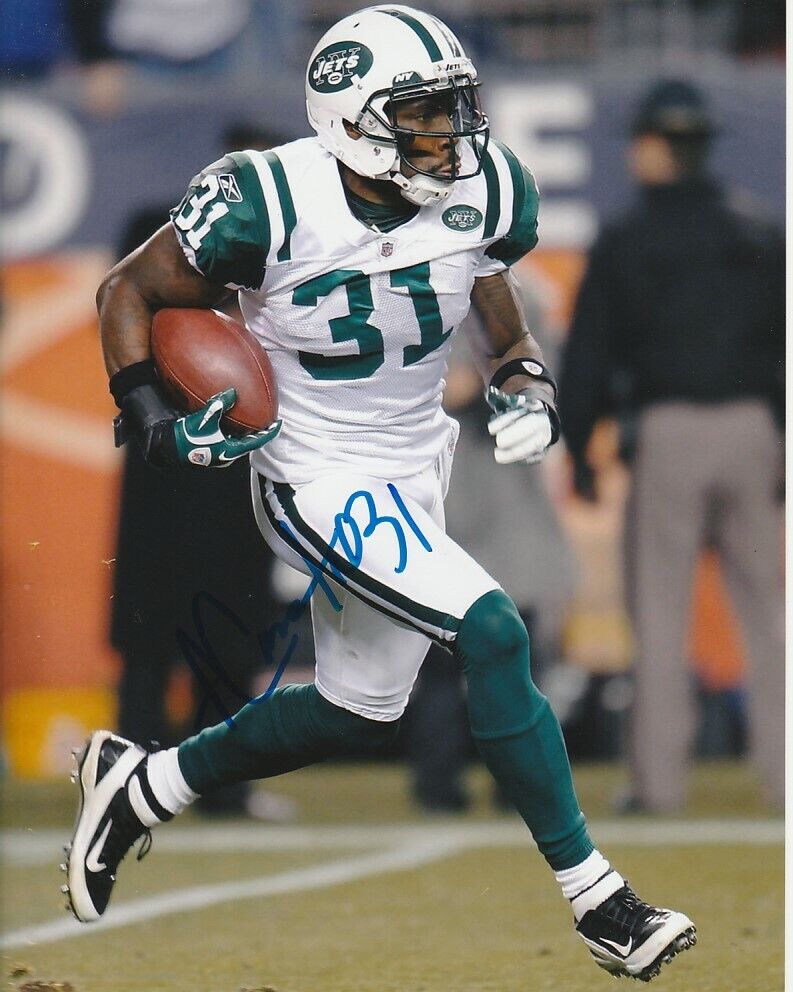 ANTONIO CROMARTIE SIGNED NEW YORK JETS FOOTBALL 8x10 Photo Poster painting #1 NFL EXACT PROOF!