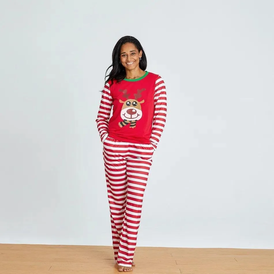 Christmas Deer Family Matching Pajamas Sets (Flame Resistant)