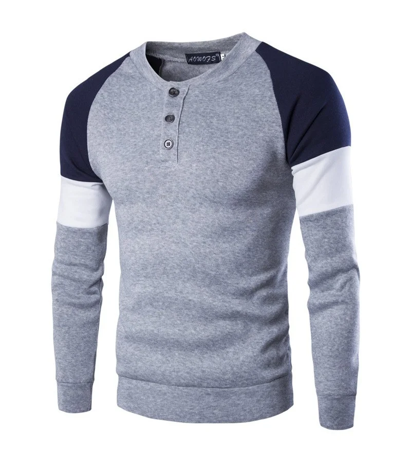 Men Block Color Pullover Polyester Hoodie M-3XL