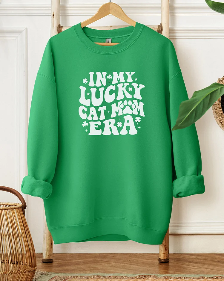 Lucky Cat Mon Long Sleeve Crewneck Sweatshirt