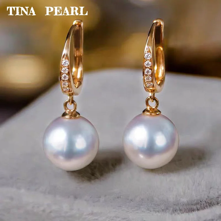 2025 TINA Jewelry Elegant stud earrings made of 18k gold and akoya pearls