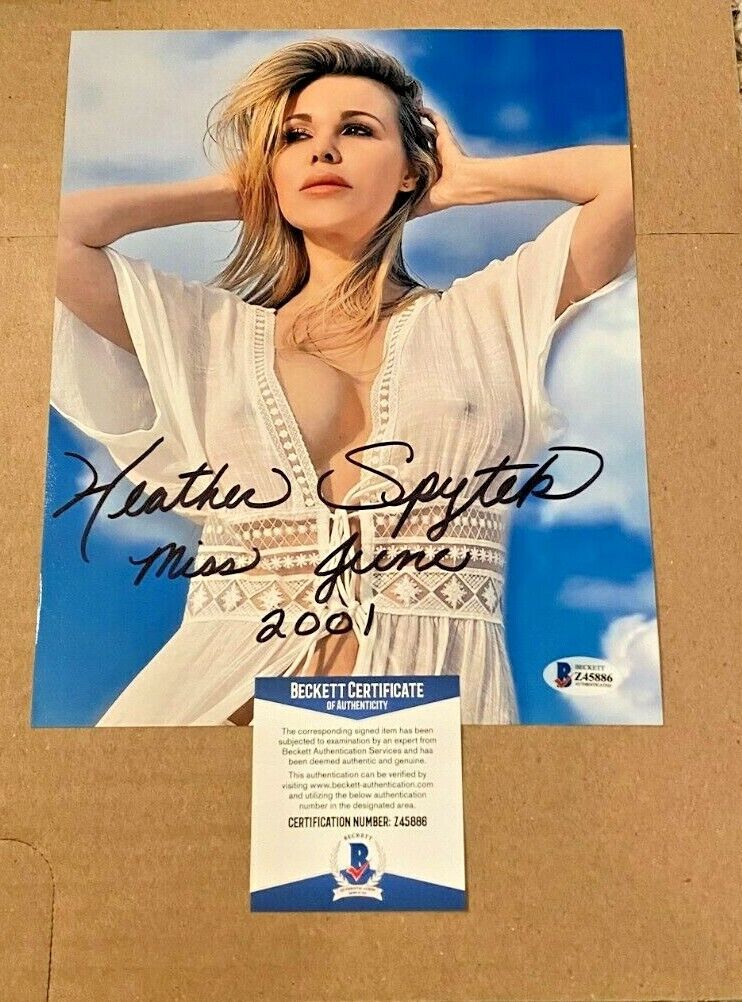 HEATHER SPYTEK SIGNED 8X10 Photo Poster painting 2001 PLAYBOY PLAYMATE BECKETT CERTIFIED