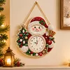Acrylic Special Shape Xmas Santa Diamond Pearl Painting Clock Handicraft Hanging Kit