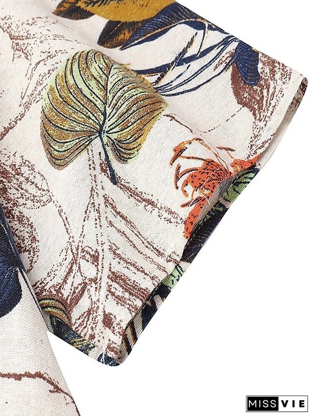 Women's Shift Dress Maxi Long Dress Red Navy Blue Yellow Half Sleeve Floral Print Spring Summer Round Neck Casual