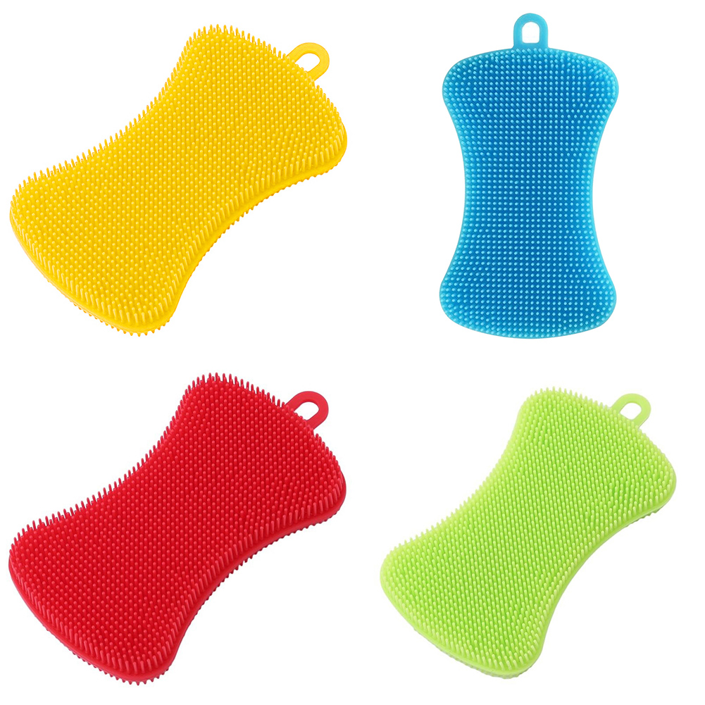 

4pcs Silicone Dish Bowl Cleaning Brush Pot Pan Wash Kitchen Washing Tool, 501 Original