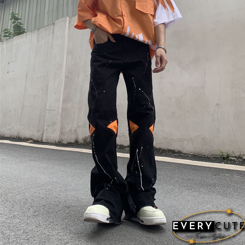 Unisex Hiphop Splash Ink Trousers