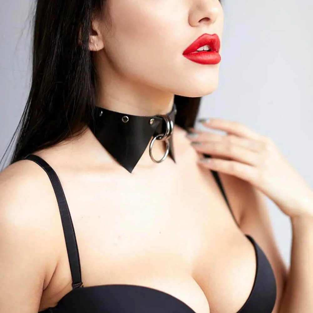 Billionm Sexy Leather Collar Wide Neck Strap Adjustable Belt SM Bondage Garter Belt Women Sexy Gothic Garters Sex Toys Erotic Accessories
