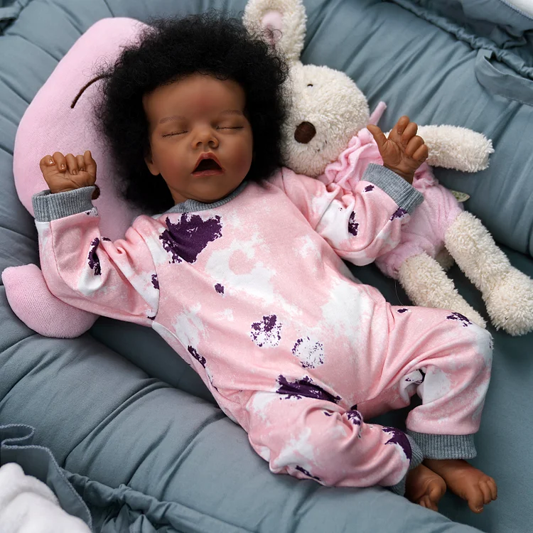 [🎁3-7 Days Delivery to US]African American Reborn Baby Adora 17" Real Lifelike Cute Silicone Reborn Black Newborn Baby Doll Gift Set Rebornartdoll® RSAW-Rebornartdoll®