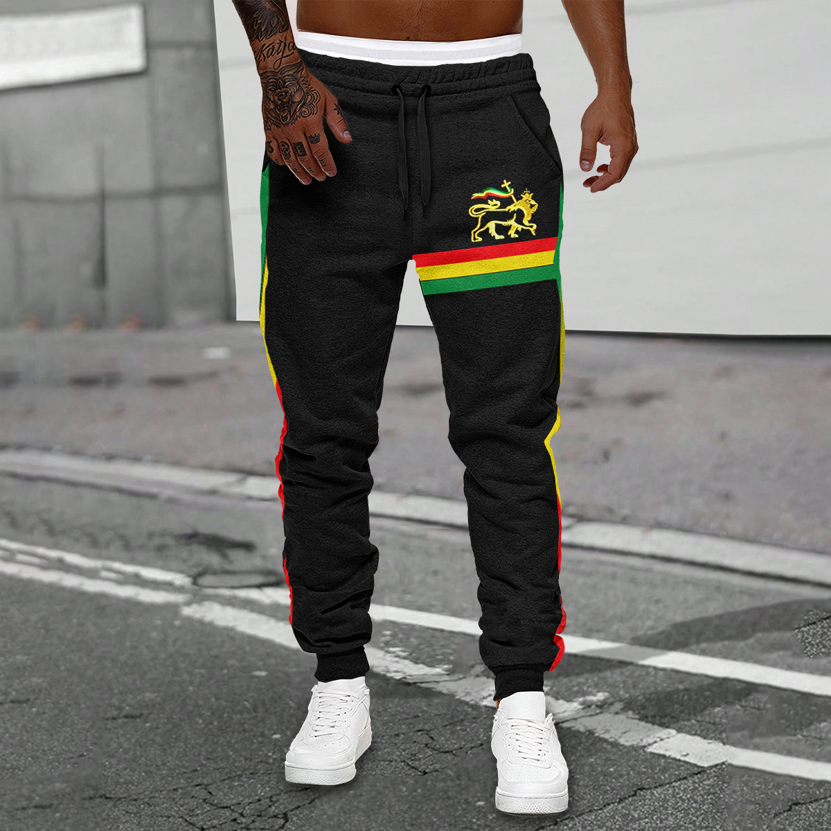 Reggae Striped Lion Of Judah Stylish Sweatpants wearshes