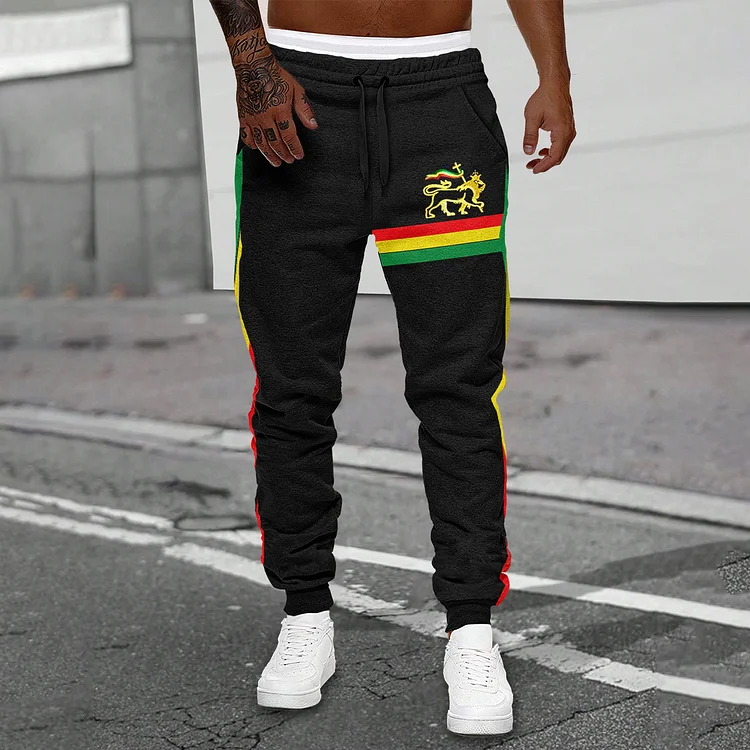 Wearshes Reggae Striped Lion Of Judah Stylish Sweatpants
