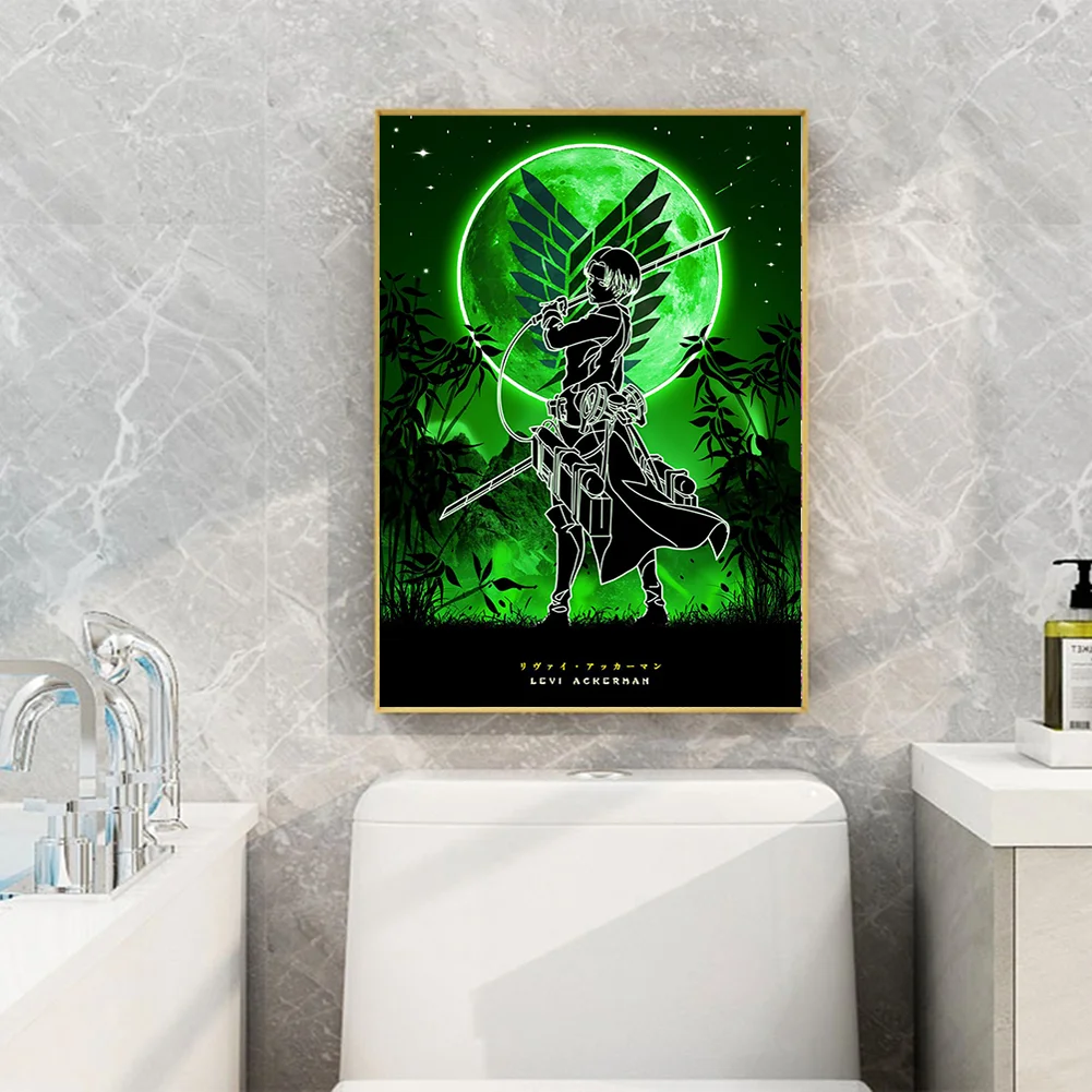 Full Round Diamond Painting 35*50cm - Attack On Titan - Silhouette