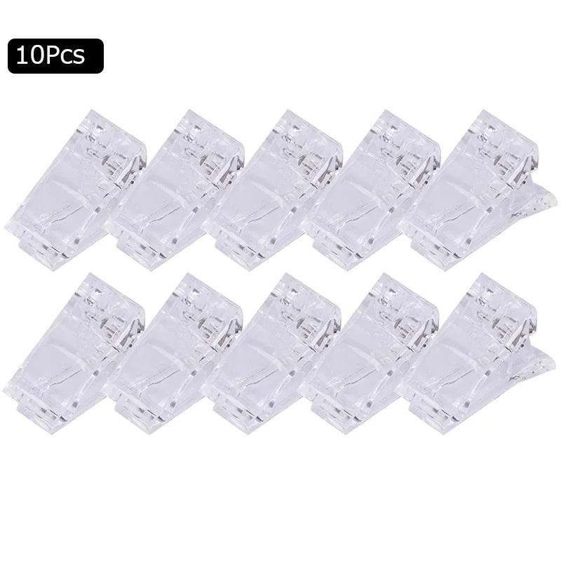 Acrylic Nail Clip Transparent Gel Quick Building Nail Tips Clips Fingernail Extension UV Clamps Manicure Nail Art Tools set-Nail Inspo