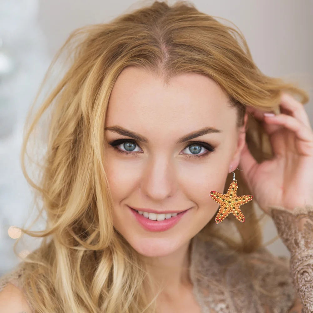 12 Pairs Ocean DIY Diamond Art Earrings Double Sided Diamond Painting Earrings