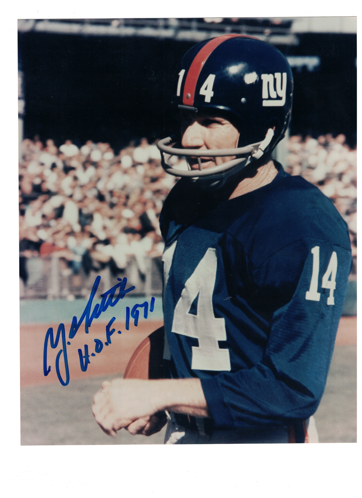 Y.A. Tittle New York Giants HOF Signed 8x10 Football Photo Poster painting W/Our COA