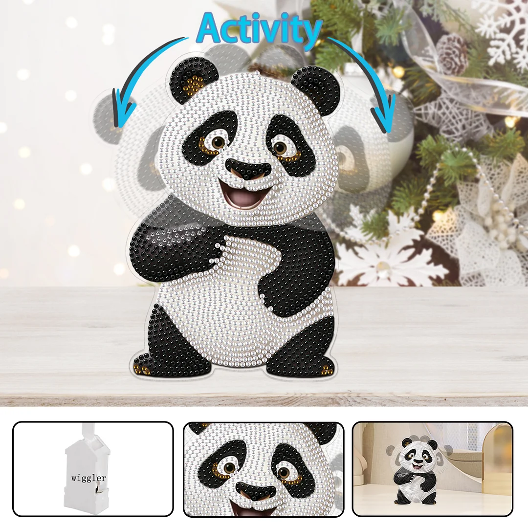 Panda DIY Acrylic Shaking Head 5D DIY Diamond Art Tabletop Ornament Home Decor