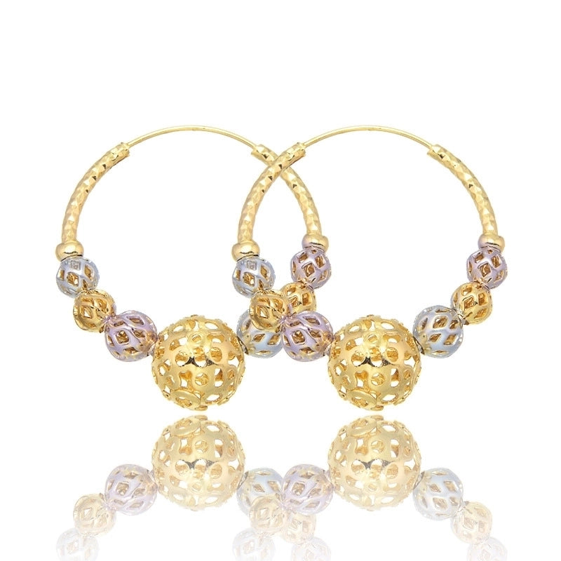 Brass 18K Gold Plated Hollow Out Geometric Earrings