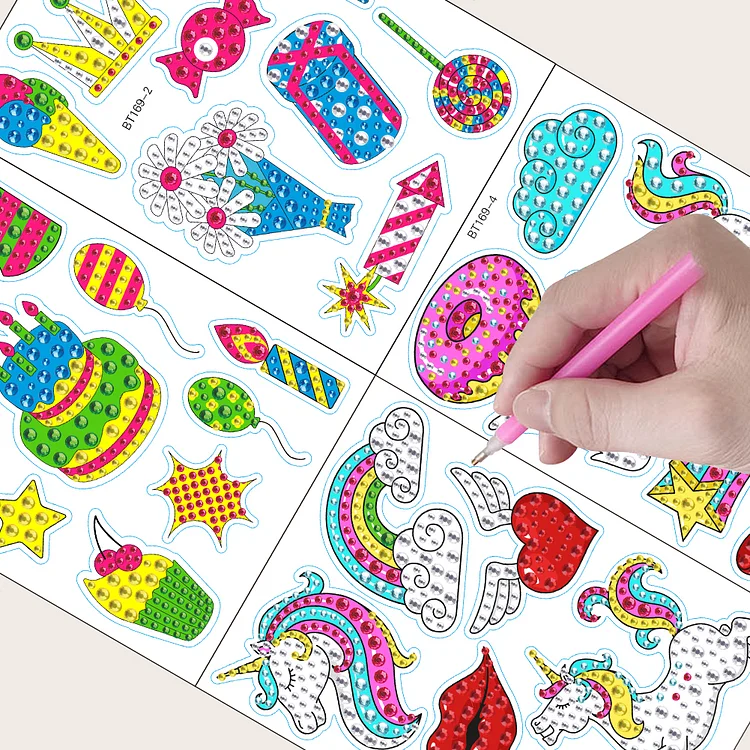 4pcs/2set Gem Mosaic Stickers Grinch Diamond Painting Sticker for Boy Girls  Gift