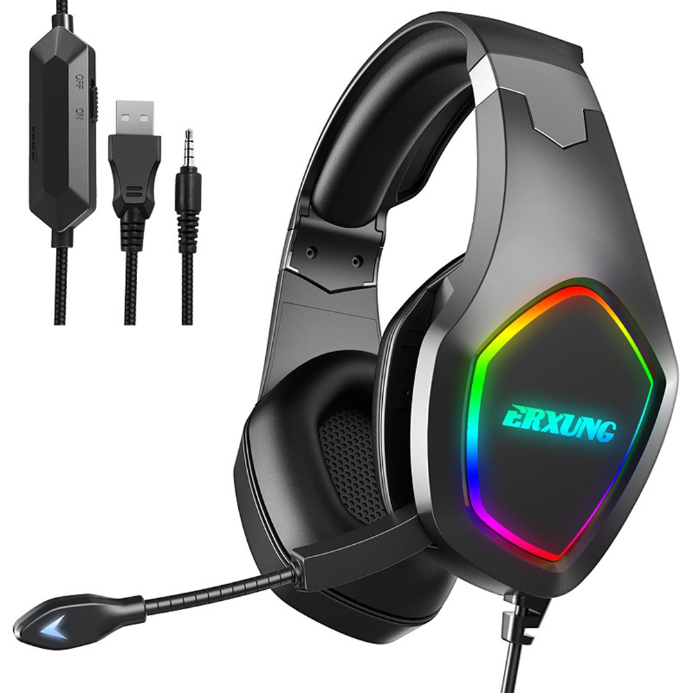 

J20 Gaming Headphone for PC Phone RGB 3.5mm USB Wired Stereo Mic Headset, 501 Original