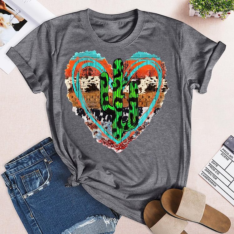 ANB - Western Cactus Heart Retro Tee-05663