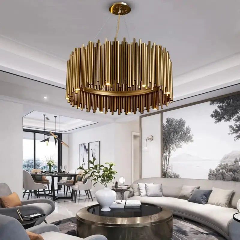 Maddison - Luxury Modern Round Gold Chandelier For Living Room Diameter 30Cmxh35Cm / Warm Light