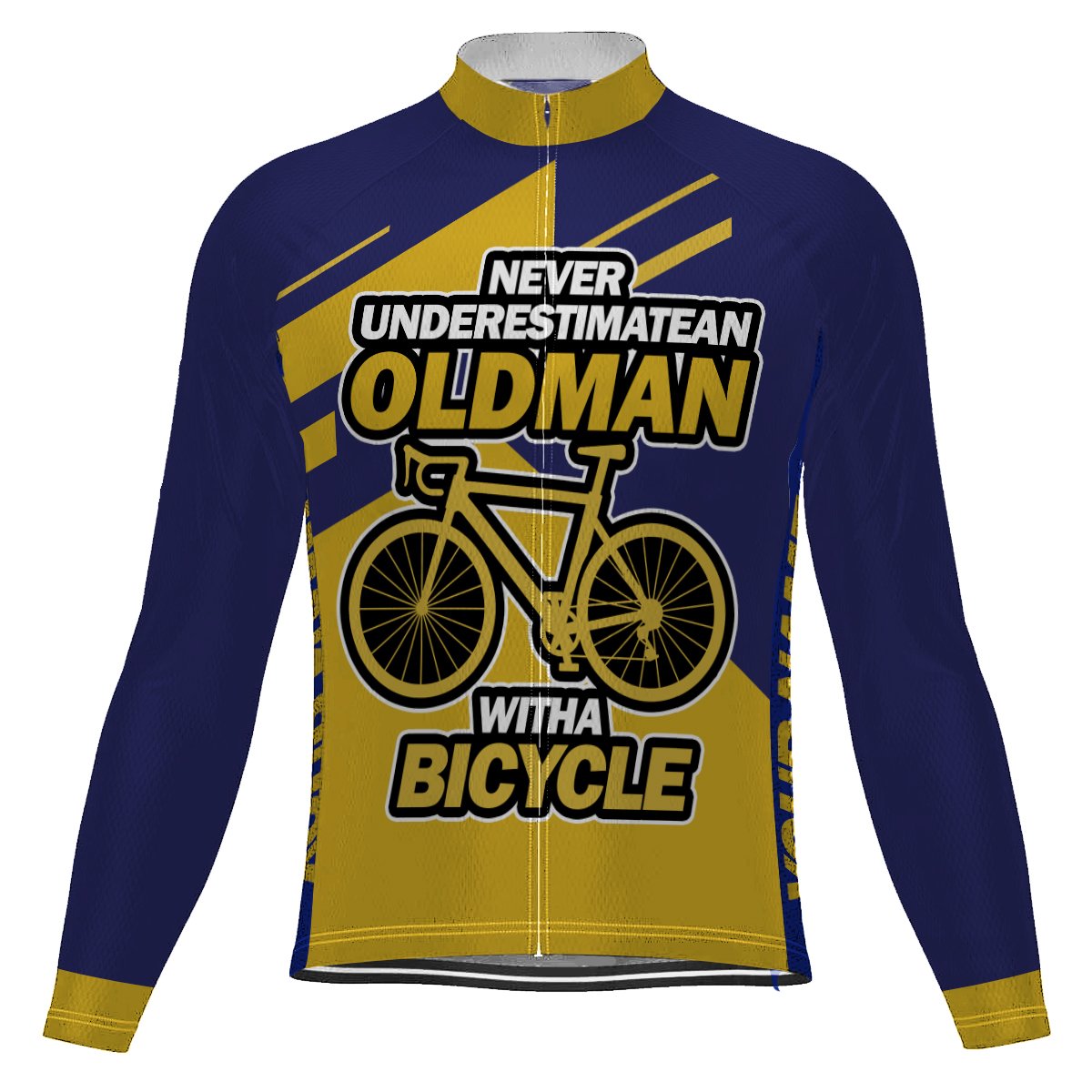 Customized Old Men Long Sleeve Cycling Jersey for Men | captainssportss.com