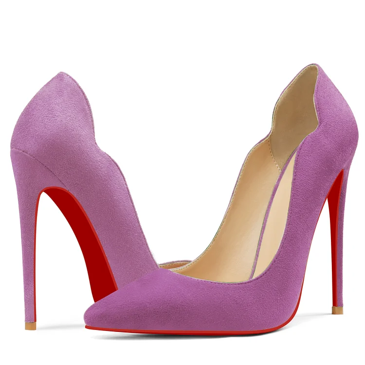 120mm Women's High Heels Wedding  Party Shoes Suede Red Soles Pumps VOCOSI VOCOSI