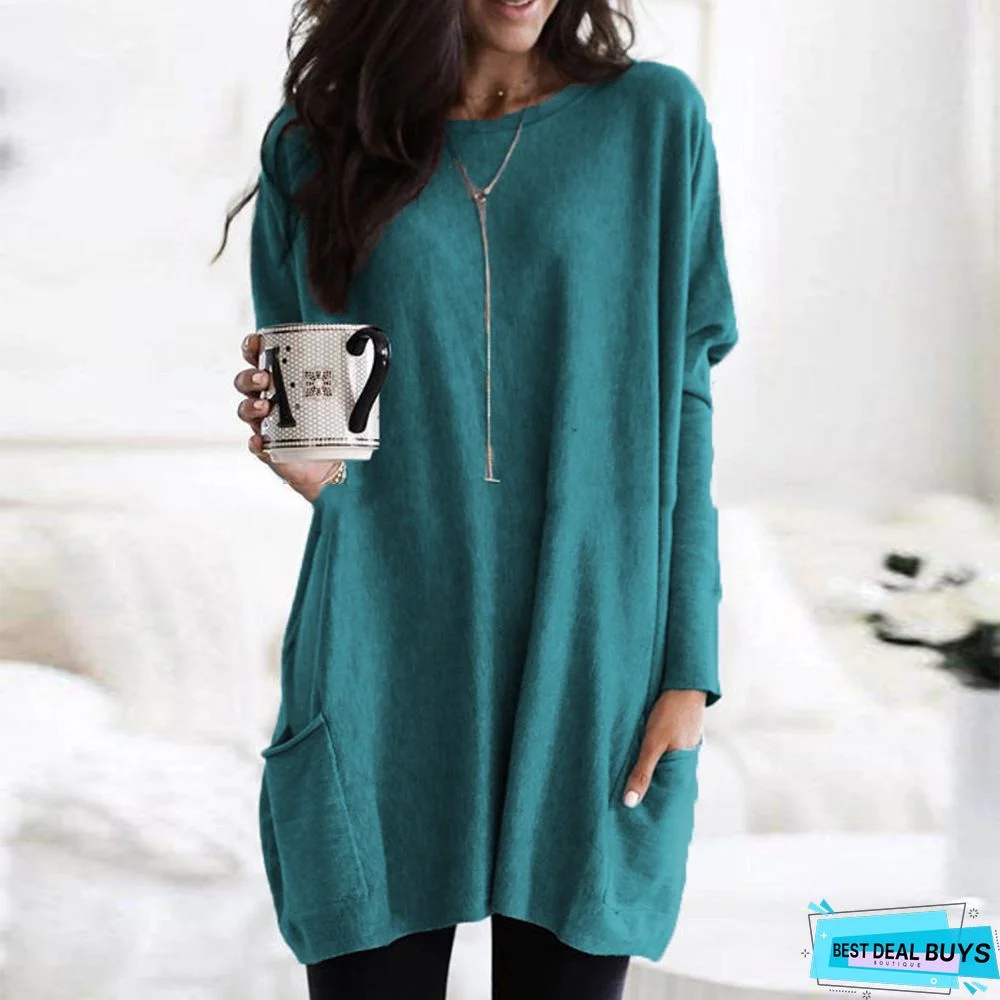 Animal Print Casual Long Sleeve Mini Knitting Dress