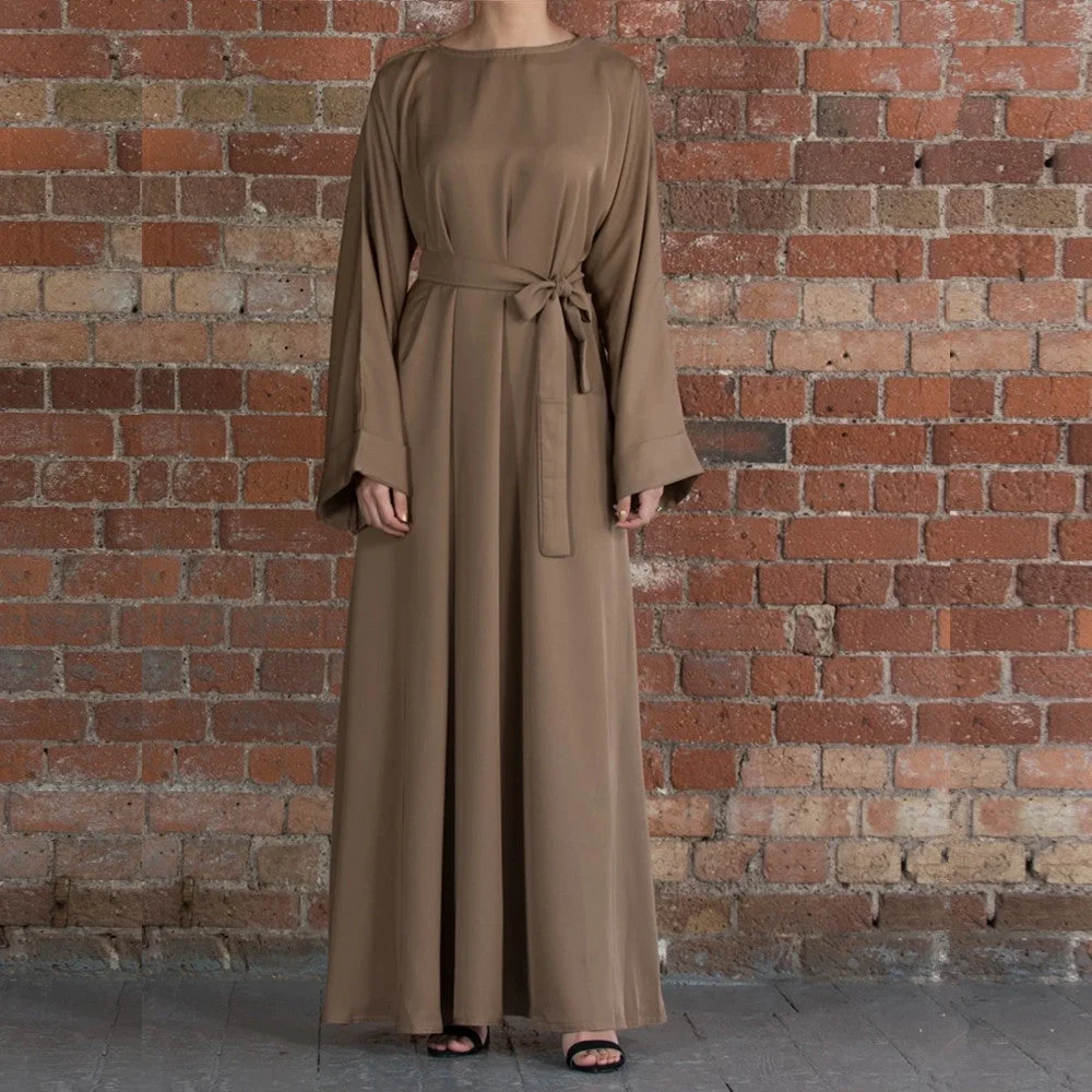 Uveng Basic Solid Color Robe Dress Dresses