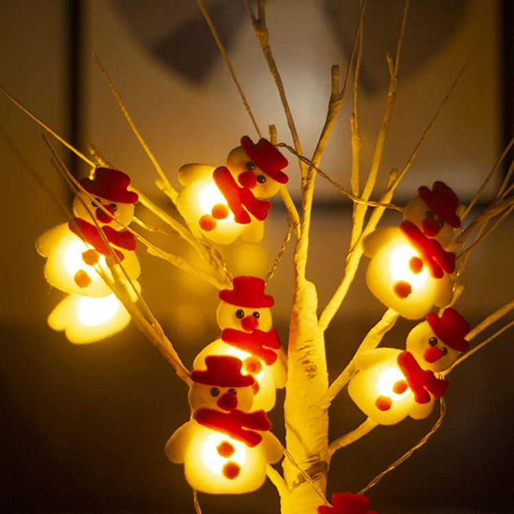 Christmas Short Plush LED String Light - Waterproof Fairy Lights Snowman/Santa/Elk Modeling for Christmas Decor - Appledas