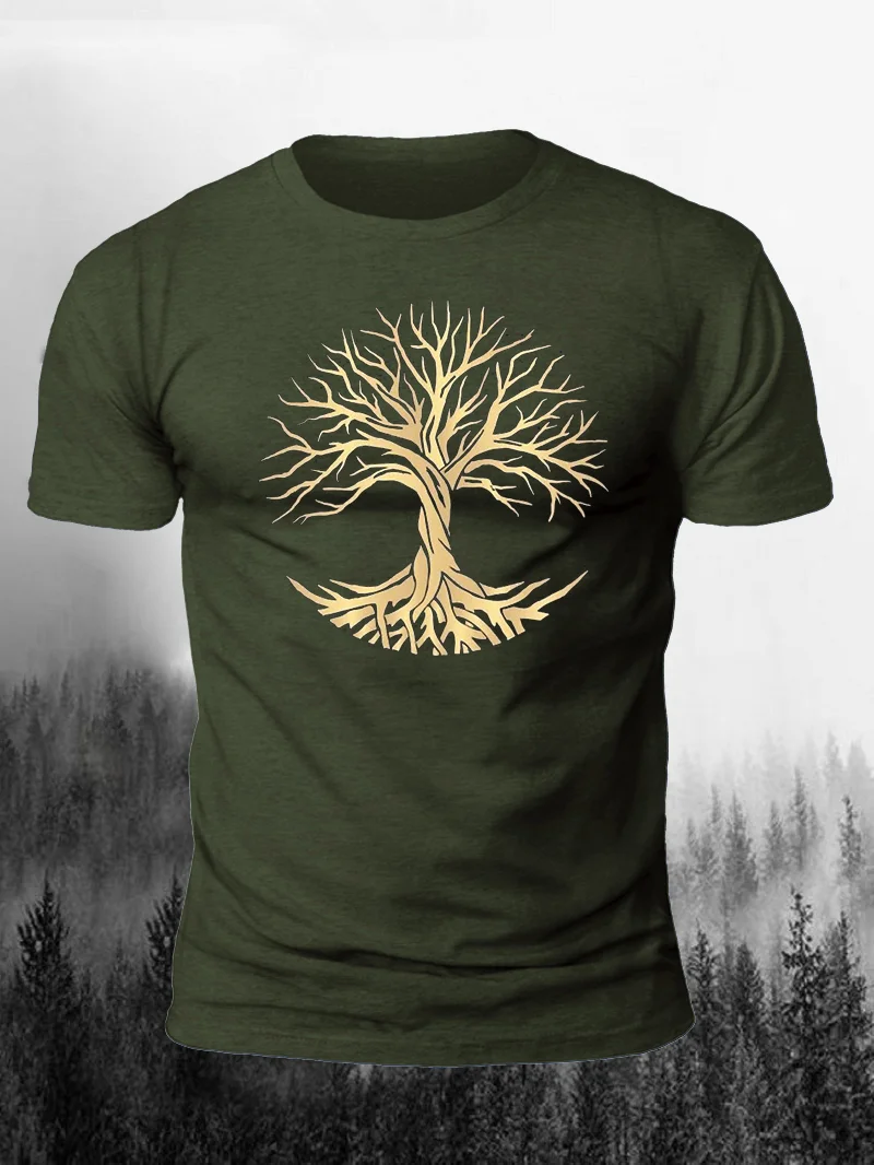 Tree Of Life Vector Symbol Print Short Sleeve Men's T-Shirt in  mildstyles