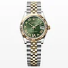 Lady's Rolex 31mm Datejust m278273-0016 Two Tone Yellow Gold on Jubilee with Mint Green Dial Super clone