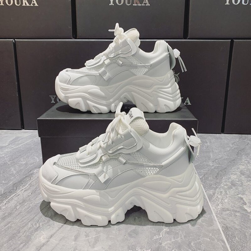 Breakj Chunky Sneakers Women Platform Shoes Fashion Breathable Height Increased Thick Bottom Ladies Trainers Basket Femme449