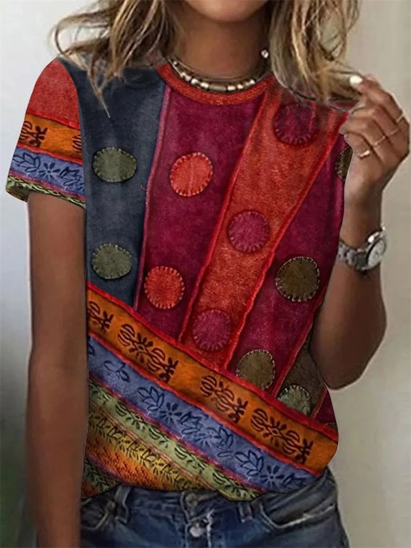 Women's Geometric Printing T-shirt