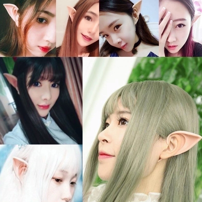 Halloween Elf Ears Party Dress Up Props Latex Elf Tip Simulation Ears Props