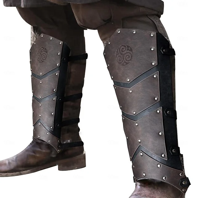 Retro Vintage Punk & Gothic Medieval Masquerade Gaiters Boot Covers Viking Celtic Knight Fancy Dress Men's Unisex Viking Carnival Masquerade Performance Party Stage Adults' Shoe Cover Legguards
