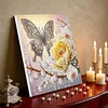 (Pre-Framed)Yellow Butterfly-Special Shape Diamond Painting Kit(25x25cm)