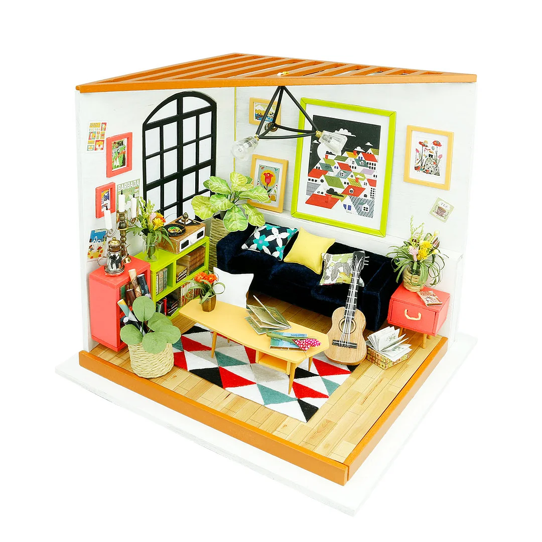 Rolife Locus's Sitting DG106 DIY Miniature Dollhouse 1:18