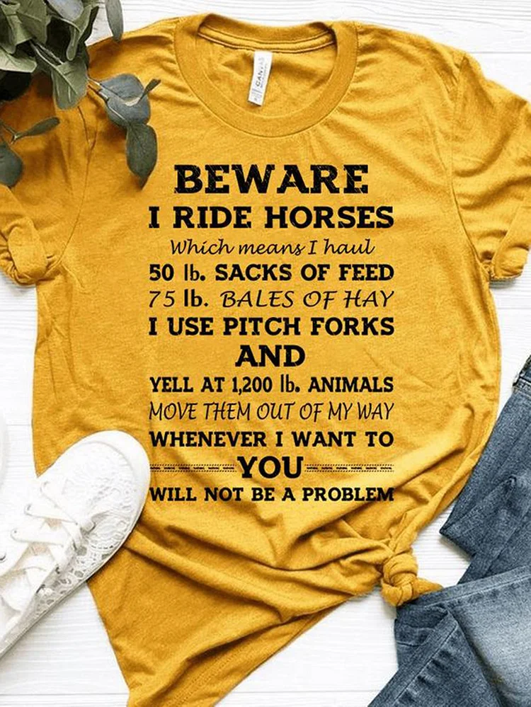 Bestdealfriday Beware I Ride Horses Country Girl Shirt